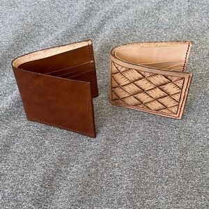 Beautiful great quality Handmade leather wallet 6 slots for cards + bill fold.